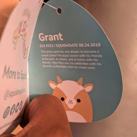 Squishmallow 16' "Grant" the Goat - Picture 4 of 4